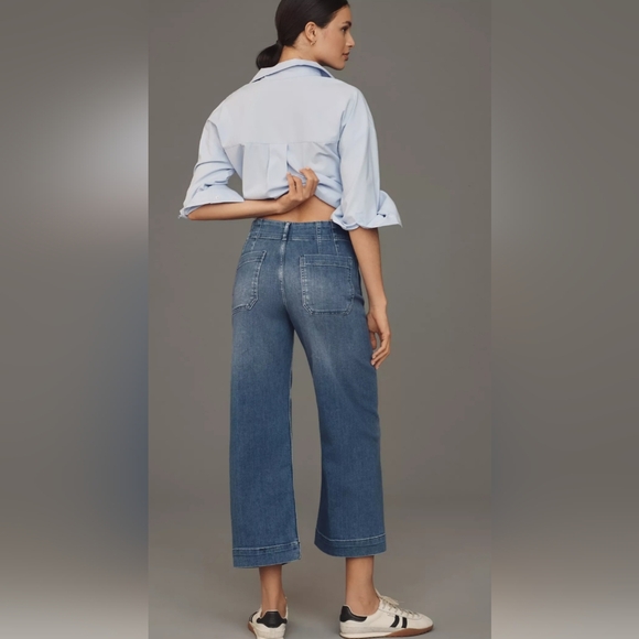 Maeve By Anthropologie The Colette Collection Wide Leg Jeans Size 27 - Picture 2 of 12